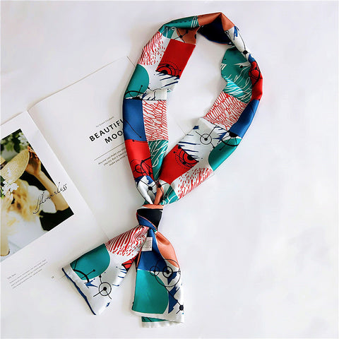 Women's Silk Scarf Long Spring And Autumn Double-sided Dual-use