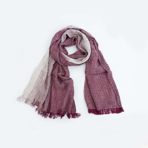 Cotton and linen stripes scarf