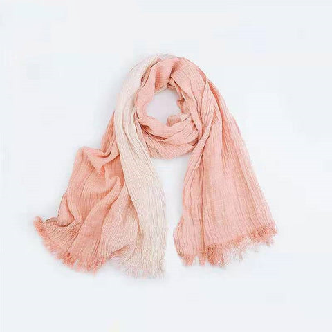 Cotton and linen stripes scarf