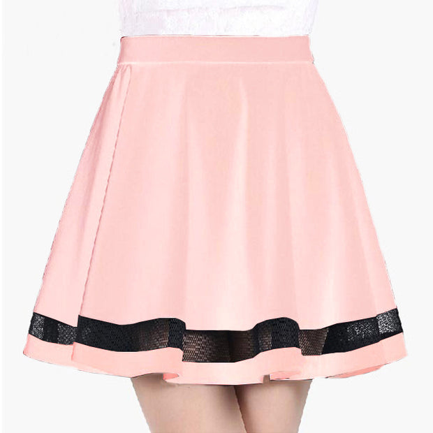 High waist pleated skirt A-line skirt