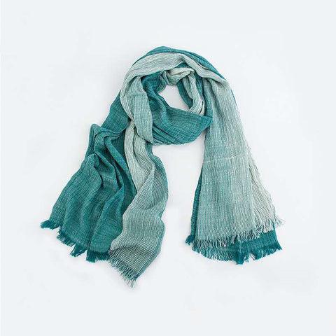 Cotton and linen stripes scarf