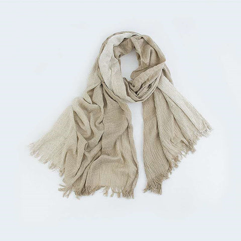 Cotton and linen stripes scarf